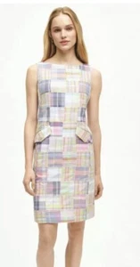 Brooks Brothers Madras Patchwork Plaid Sleeveless Dress Womens 0 Colorful New - Picture 1 of 5
