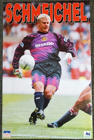 PETER SCHMEICHEL Manchester United Football 1996 Soccer Vintage 22x34 POSTER Cover