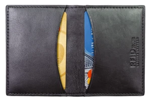 Men Leather Credit Card Holder Slim with RFID Blocking - Picture 1 of 6