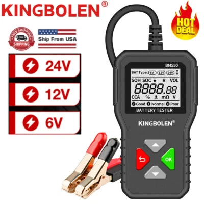 Probador de batería de coche KINGBOLEN BM550 6V 12V 24V dispositivo de diagnóstico automático 100-2000CCA