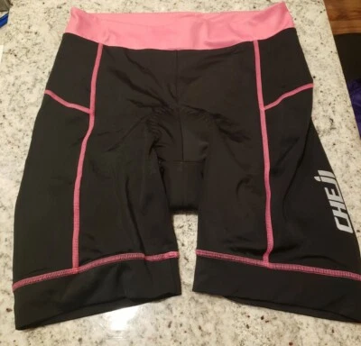 Cycling Shorts Ceji Womens XL Pink/Black Padded 8"Inseam Polyester Spandex NWOT - Image 1 of 4