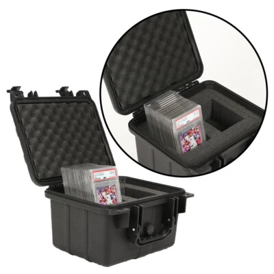 50CT Graded Card Storage Box Travel Waterproof Case Slab Holder &Protector Black - Image 1 of 4