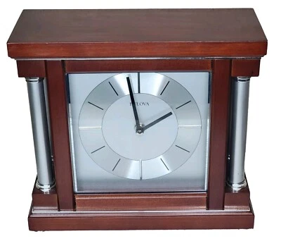 Reloj Bulova Ambiance Modern Mantel - B7651 PLATA CEPILLADA VINO - COLUMNAS DE METAL Foto 1 de 4