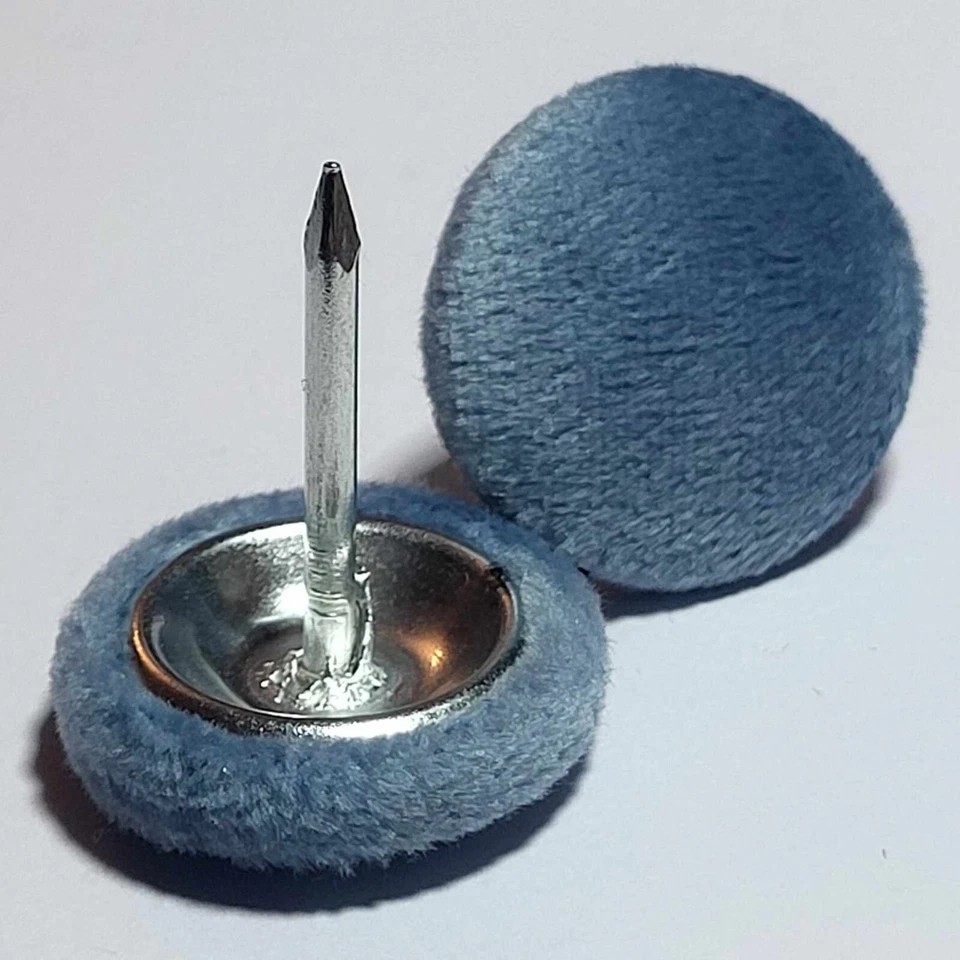 Upholstery Buttons, Sky Blue Velvet Upholstery Nail Back Button 18mm and 23mm - Image 1 of 1