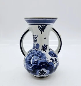 Delft Blue Vase 5.5" Handpainted Holland 2 1/ Crazing - Picture 1 of 5