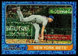 2023 Topps Heritage Max Scherzer #80 rifrattore blu cromato scintillante - Foto 1 di 2