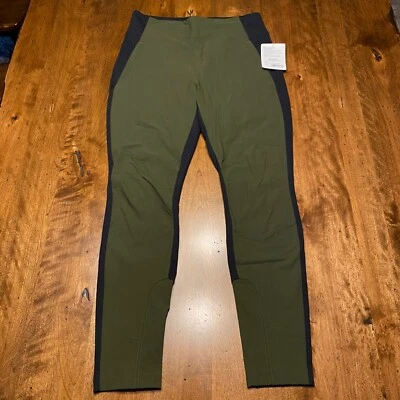 Apretado al tobillo híbrido Athleta Highline para mujer 10 verde oliva/negro NUEVO Foto 1 de 4