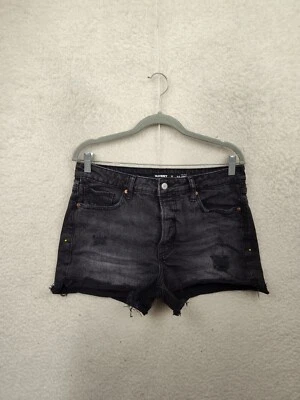 Pantalón corto Old Navy para mujer 12 negro mezcla de algodón tiro alto desgastado corte denim Foto 1 de 4