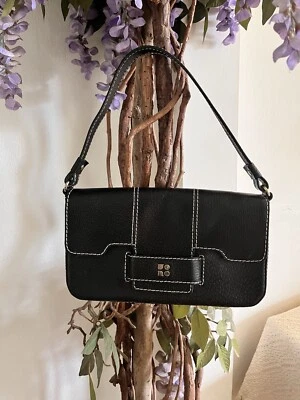 Kate Spade 黑色皮革长方形 Y2K 风格单肩包 Noel Dot 标志上好 — 第 1/4 张图片