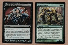 MTG Savage Thallid & Tendrils of Corruption - Time Spiral - NM/MT 2 Foil Cards