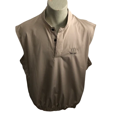FootJoy Men’s Sz Medium Golf Sleeveless Windbreaker Vest Beige Terra Lago Logo - Image 1 of 4