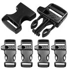 4pcs Black Side Release Buckle Emergency Survival Whistle  Outdoor Tool