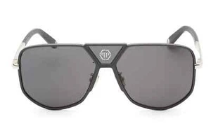 Occhiali da sole Philipp Plein SPP 009M 0H70 montatura metallo canna di fucile lenti colorate grigie - Foto 1 di 3