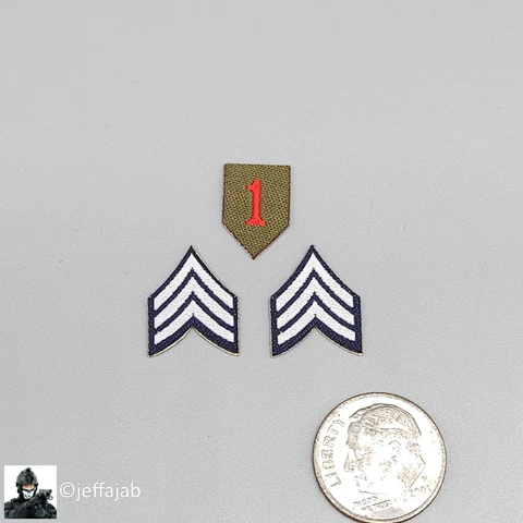 1:6 Ujindou WWII The Big Red One US Army 1st Infantry Div Patches for 12" Figure Cover