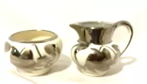 SUGAR BOWL & CREAMER "Landcaster and Sandland Ltd Hanley England 'MINI Porcelana - Imagen 1 de 9