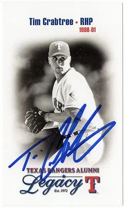 Texas Rangers Alumni Legacy *AUTOGRAPHED* Postcard Tim Crabtree SGA Pitching - Picture 1 of 1