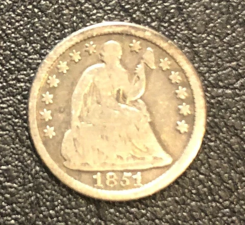1851 Liberty Seated Half Dime Silver Coin NICE COIN! Cover