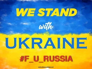 WE STAND WITH UKRAINE Lawn w Metal Stake 24x18 Double Sid - Bild 1 von 2