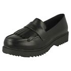 Ladies Spot On Smart Casual Frill Detailed Loafers F9r0093