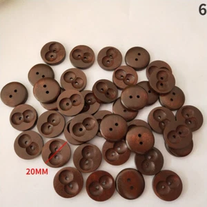 Wooden Round Buttons Triangle Flower Pattern 2-4 Holes DIY Sewing Closures Multi - Picture 1 of 10