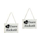 2 Pack Wood Wooden Wedding Hanging Rustic Welcome Sign