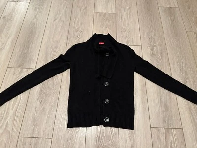 Suéter CeCe para mujer S cachemir negro cálido botones delanteros damas Foto 1 de 4