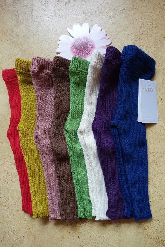 disana Kinder LEGGINGS STRICK 100 % KBT SCHURWOLLE alle Größen 50 bis 140 NEU