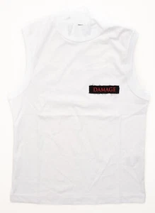 Neu $ 460 Marcelo Burlon Losing Power ärmelloses T-Shirt mit weißem Schildkrötenausschnitt 38/S - Bild 1 von 6
