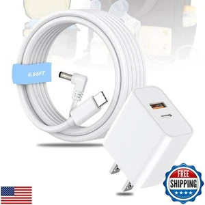 Wamlet 9V 20W Dual Port Fast Charger Block with USB-C to DC Cable for Medela - Picture 1 of 5