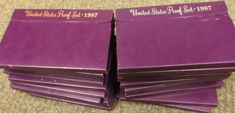 1987 Proof Set U.S. Mint 20 Sets San Francisco Mint with Box and COA Closeout Cover