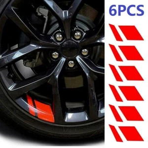6PCS Red Reflective Car Wheel Rim Vinyl Decal Sticker Accessoriesfor 18"-21" ZYL - Picture 1 of 4
