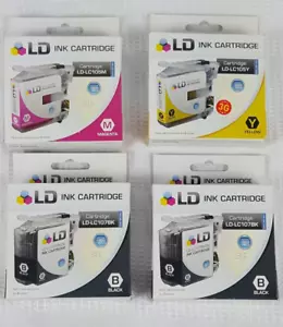 4 New LD Ink Cartridges LC107BKCIC Black LC105Y Yellow LC105M Magenta 2018 - Picture 1 of 7