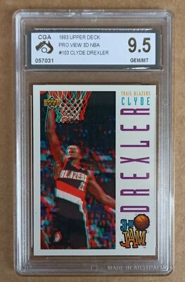 Clyde Drexler 3D Jam 1993/94 3d Pro View - Card #103 - CGA 9.5 MINT not PSA - Image 1 of 2