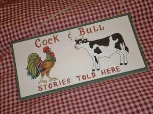 Cock & Bull Stories Chicken Rooster Farmhouse Rustic Country Primitive Shabby - Picture 1 of 4