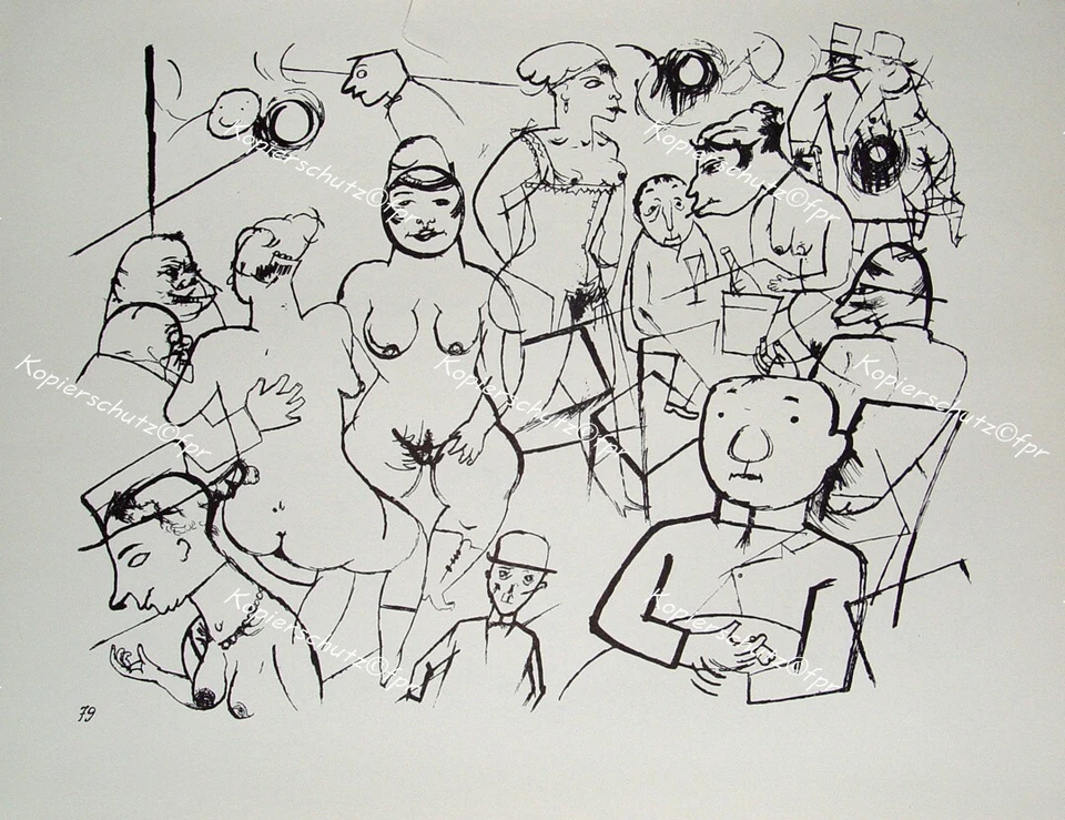 George Grosz Berlin Gottfried Benn Dada Nachtcafé Bordell Käufliche Liebe Erotik - Bild 1 von 1