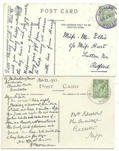 1909 SUTTON & 1913 MATASELLOS DE GOMA DURA EN 2 PIEZAS - NOTTINGHAMSHIRE CLUMBER - Imagen 1 de 2
