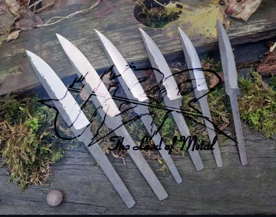 LOT OF 6 CUSTOM HANDMADE D2 TOOL STEEL BLANK BLADES FOR KNIFE MAKING SUPPLIES - Image 1 of 2