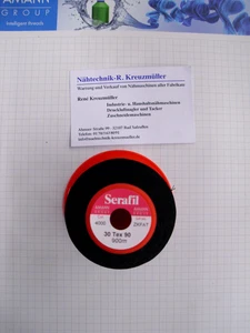 Serafil AMANN 30 er Faden Schwarz 900 Meter Nähgarn Reißfest sehr starker Faden - Bild 1 von 1