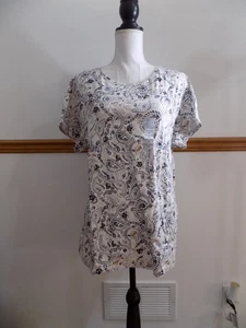 Croft & Barrow Women's Short Sleeve Multicolor Paisley T-Shirt, *NEW* Size XXL - Picture 1 of 5