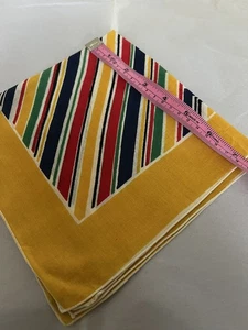 Vintage Gold Border Multi Color Stripe Hankie VGC 💐 - Picture 1 of 1