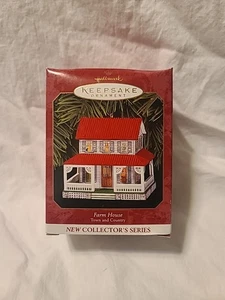 (S) 1999 Weihnachtsschmuck Bauernhaus Town & Country Serie #1 Hallmark Andenken - Bild 1 von 9