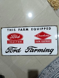 Letrero metálico modelo vintage FORD FARMING publicidad tienda equipo distribuidor - Imagen 1 de 11