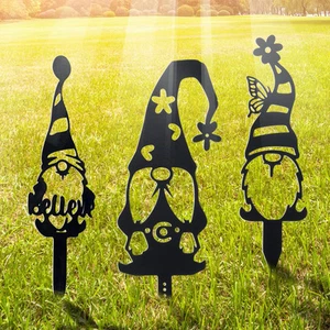 3 PCS Metal Garden Gnomes Outdoor Decor for Outside, Yard Art, Patio, Lawn Or... - Picture 1 of 7