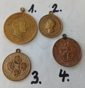 Preussen:4 versch.alte Medailen, Hurra 4 Kaiser/ Wilhelm / Geburtstag /Einigkeit - Bild 1 von 10