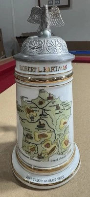 1958 Schmidt Koblenz Bogenstr 103 Beer Stein Alemania Francia Willi Geck Vintage Foto 1 de 4