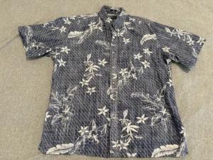 Reyn Spooner Blue Hawaiian Floral Button Up Shirt Mens XL - Picture 1 of 3