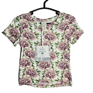 Kate Quinn Bamboo Floral Top 3-6m NWT Short Sleeve T-Shirt Baby Girls - Picture 1 of 4
