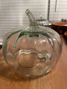 Ceramica Fienile Zucca Vetro Trasparente Riciclato Cloche Arredamento Raccolta Autunno Nuovo! 5,5" - Foto 1 di 4