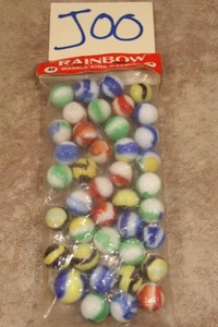 J00B VINTAGE 40 STÜCK TASCHE RAINBOW MARBLE KING MURMELN USA INKLUSIVE SHOOTER - Bild 1 von 1