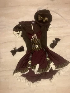 Spirit Halloween Sexy Womans Costume Steampunk Dress Womans M burgundy Red - Picture 1 of 3
